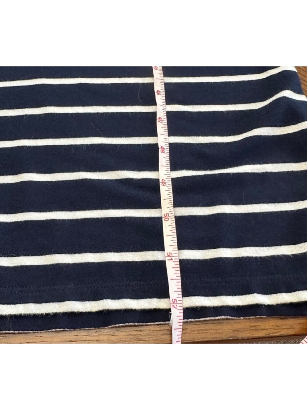 Talbots Dress Women M Petite Navy Blue White Striped Pink Embroidered Maxi Dress - Picture 15 of 16